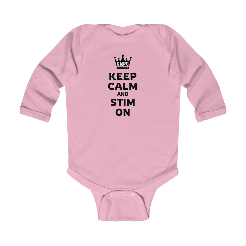 “Keep Calm & Stim On” Infant Long Sleeve Onesie