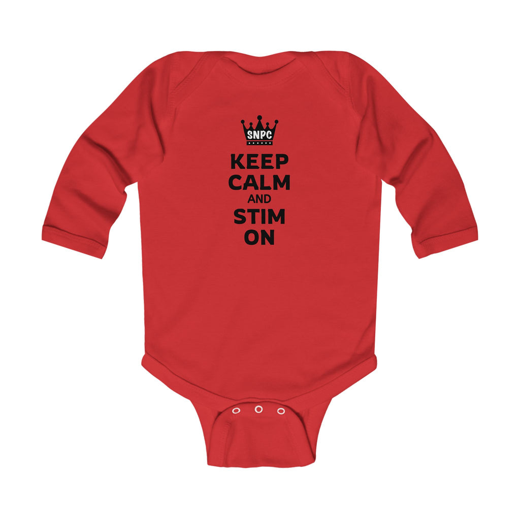 “Keep Calm & Stim On” Infant Long Sleeve Onesie