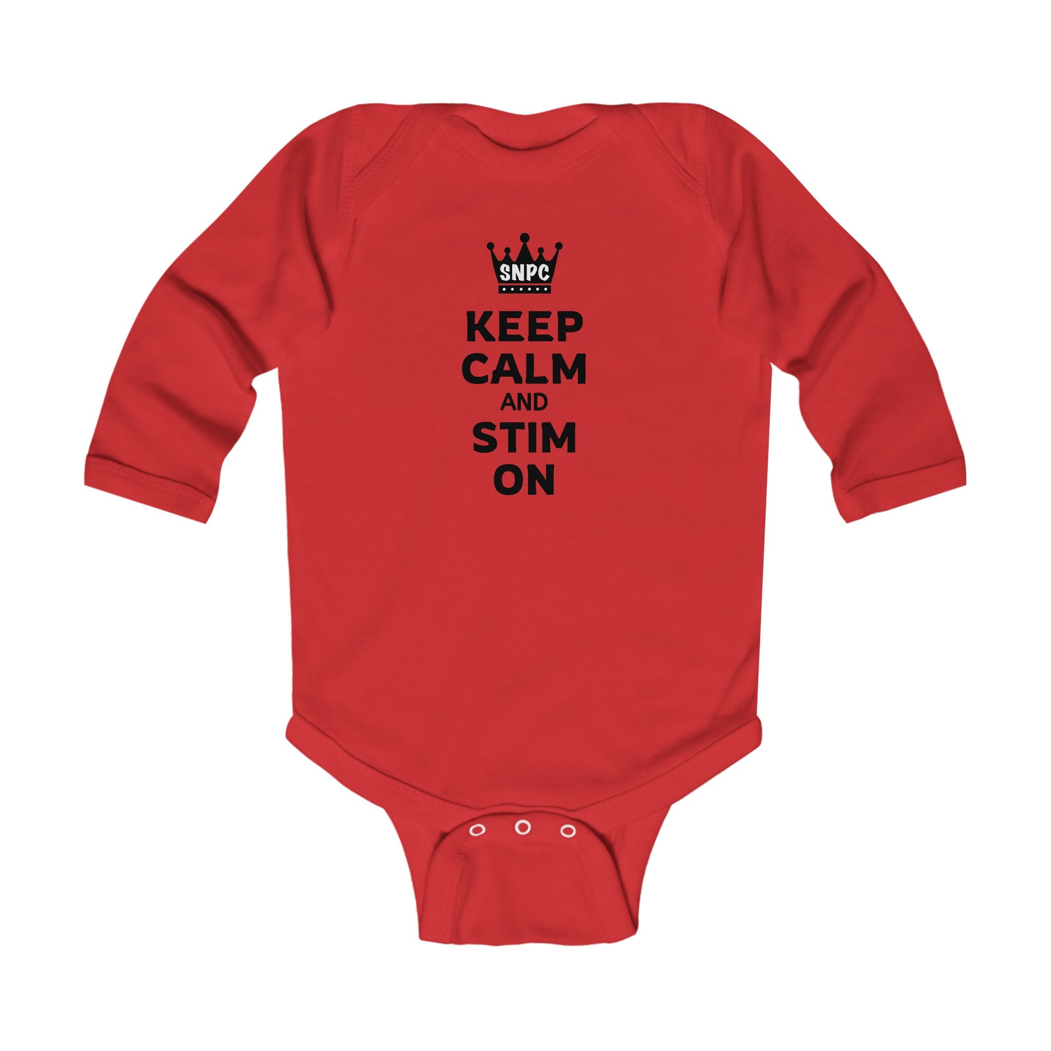 “Keep Calm & Stim On” Infant Long Sleeve Onesie