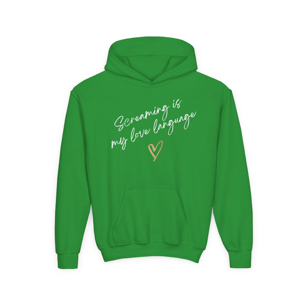 “Screaming Is My Love Language” Youth Hoodie