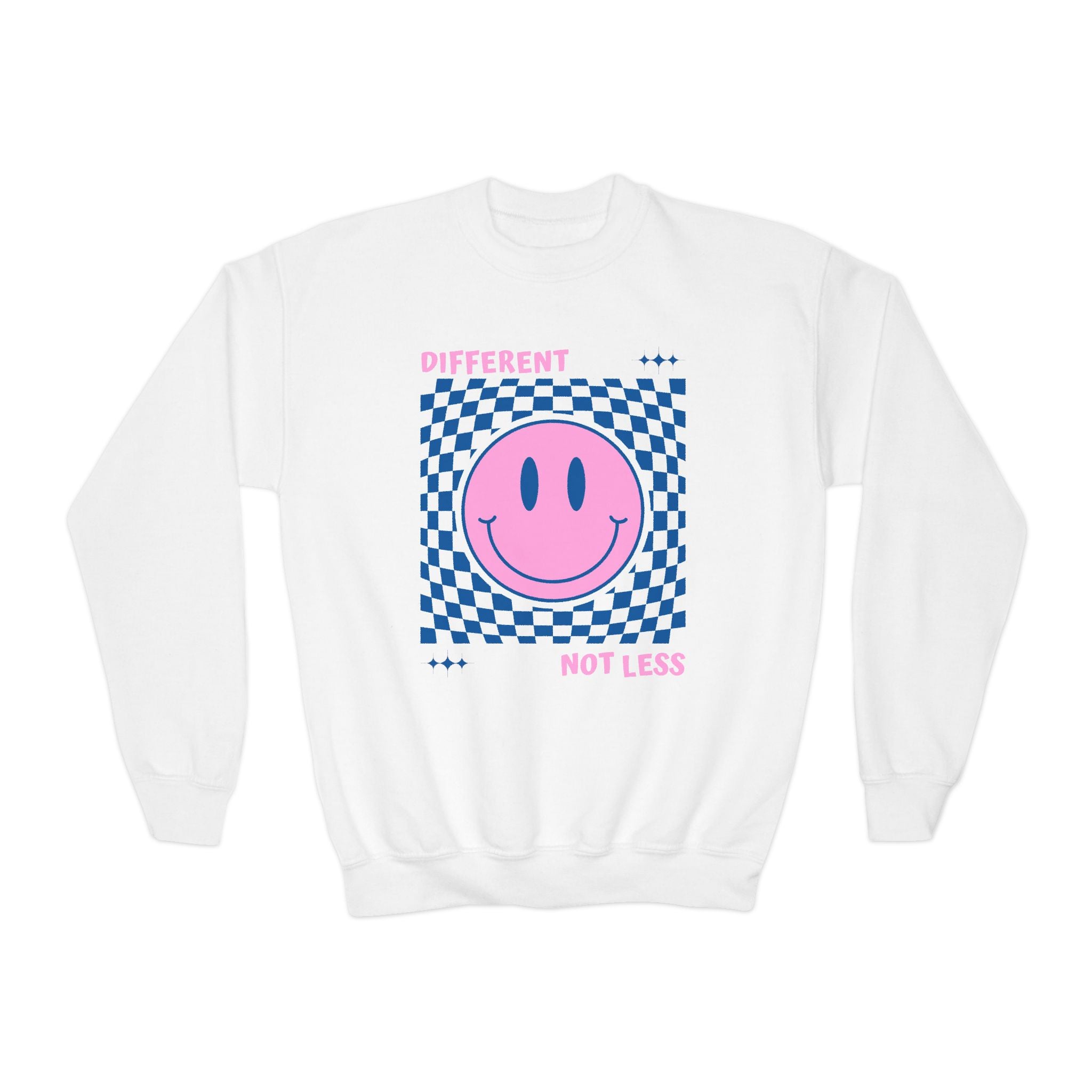 “Different, Not Less.” Pink/Blue Youth Sweater