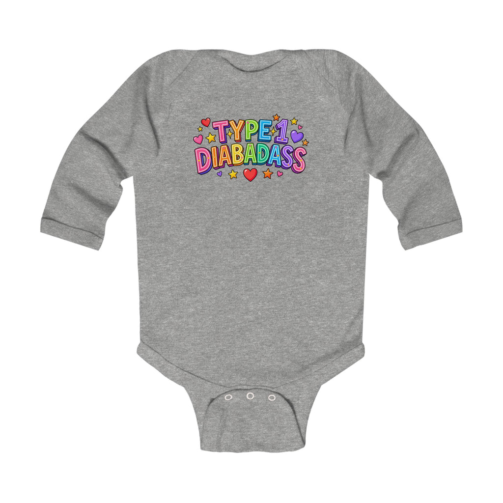 “Type 1 Diabadass” Infant Long Sleeve Onesie