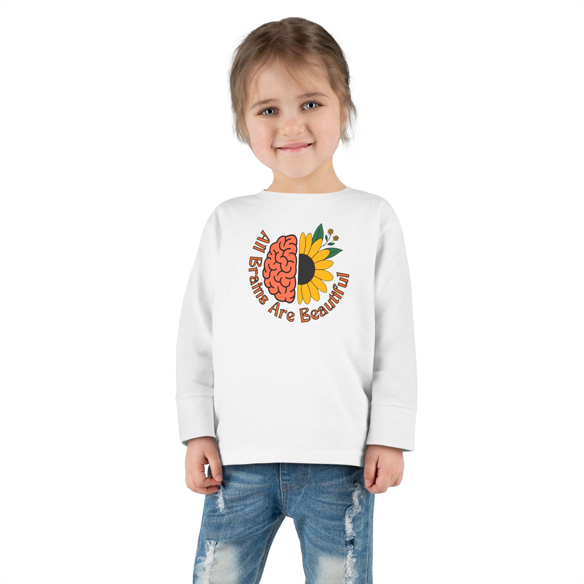 “All Brains Are Beautiful” Toddler Long Sleeve