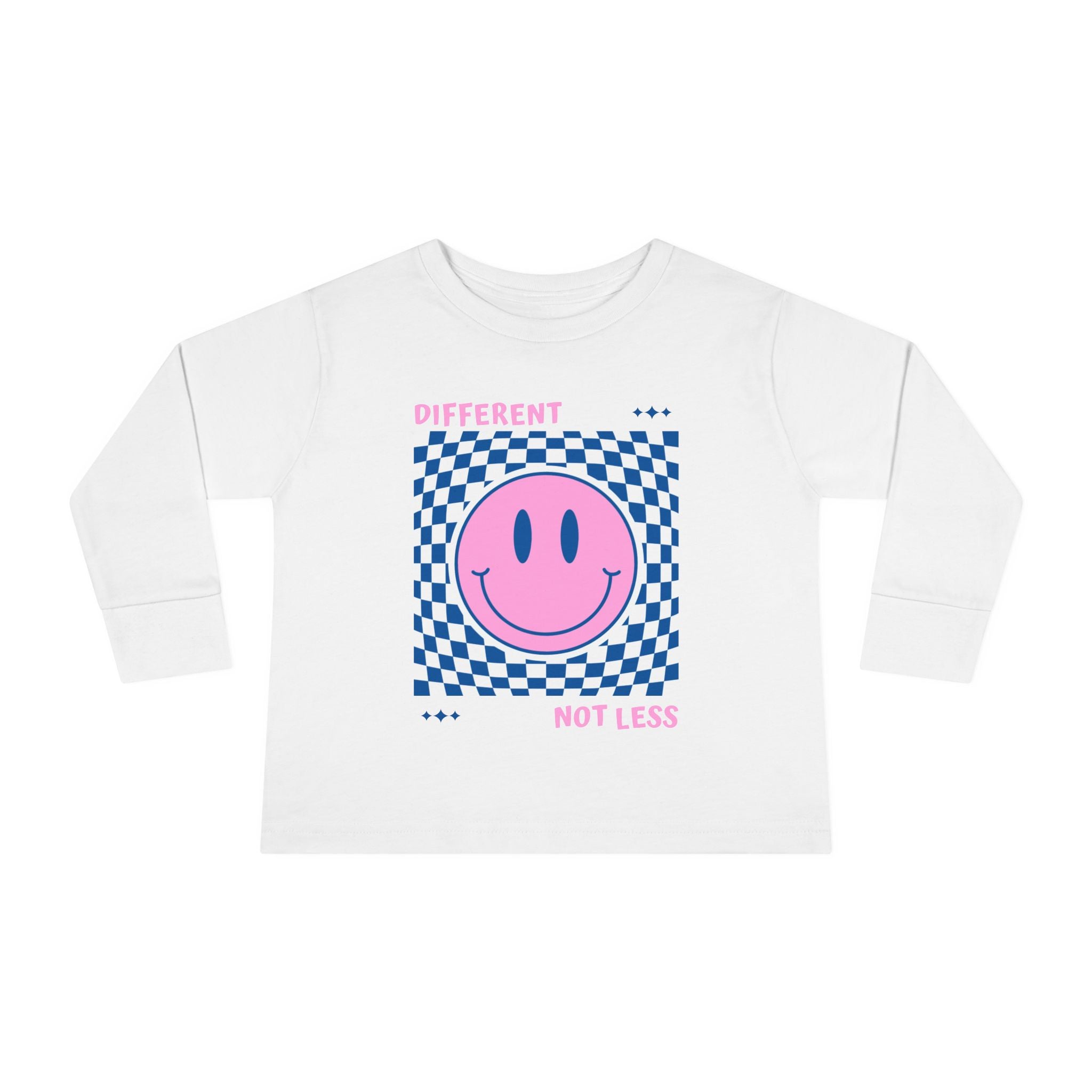 “Different, Not Less.” Pink/Blue Toddler Long Sleeve