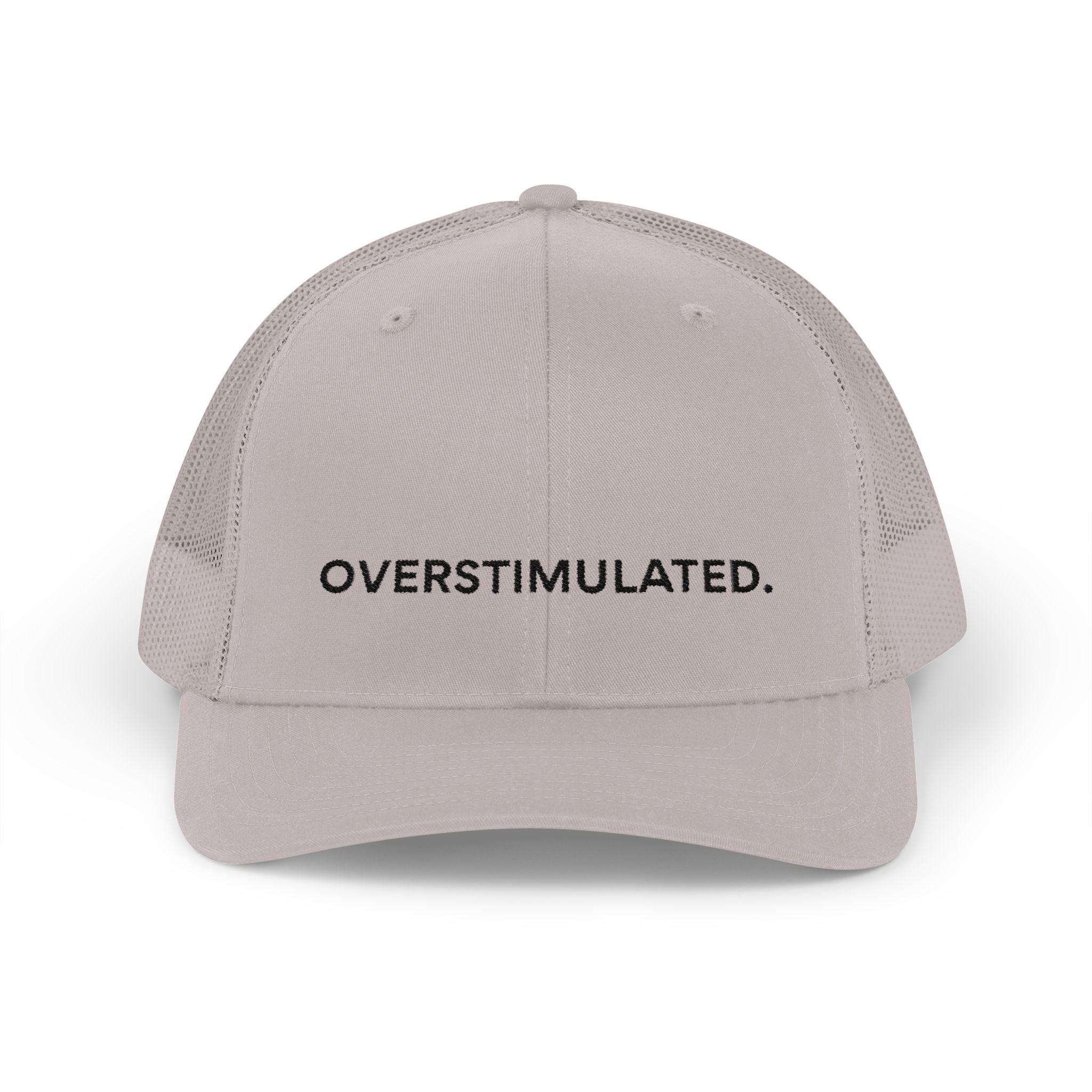 “Overstimulated.” Embroidery Hat