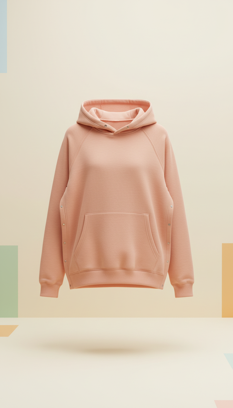 Adaptive Hoodie in Soft Peach