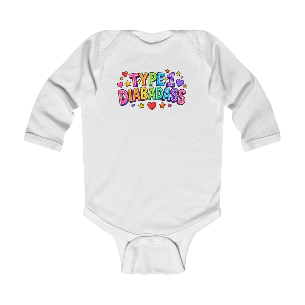“Type 1 Diabadass” Infant Long Sleeve Onesie