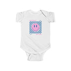 “Different, Not Less.” Pink/Blue Infant Short Sleeve Onesie