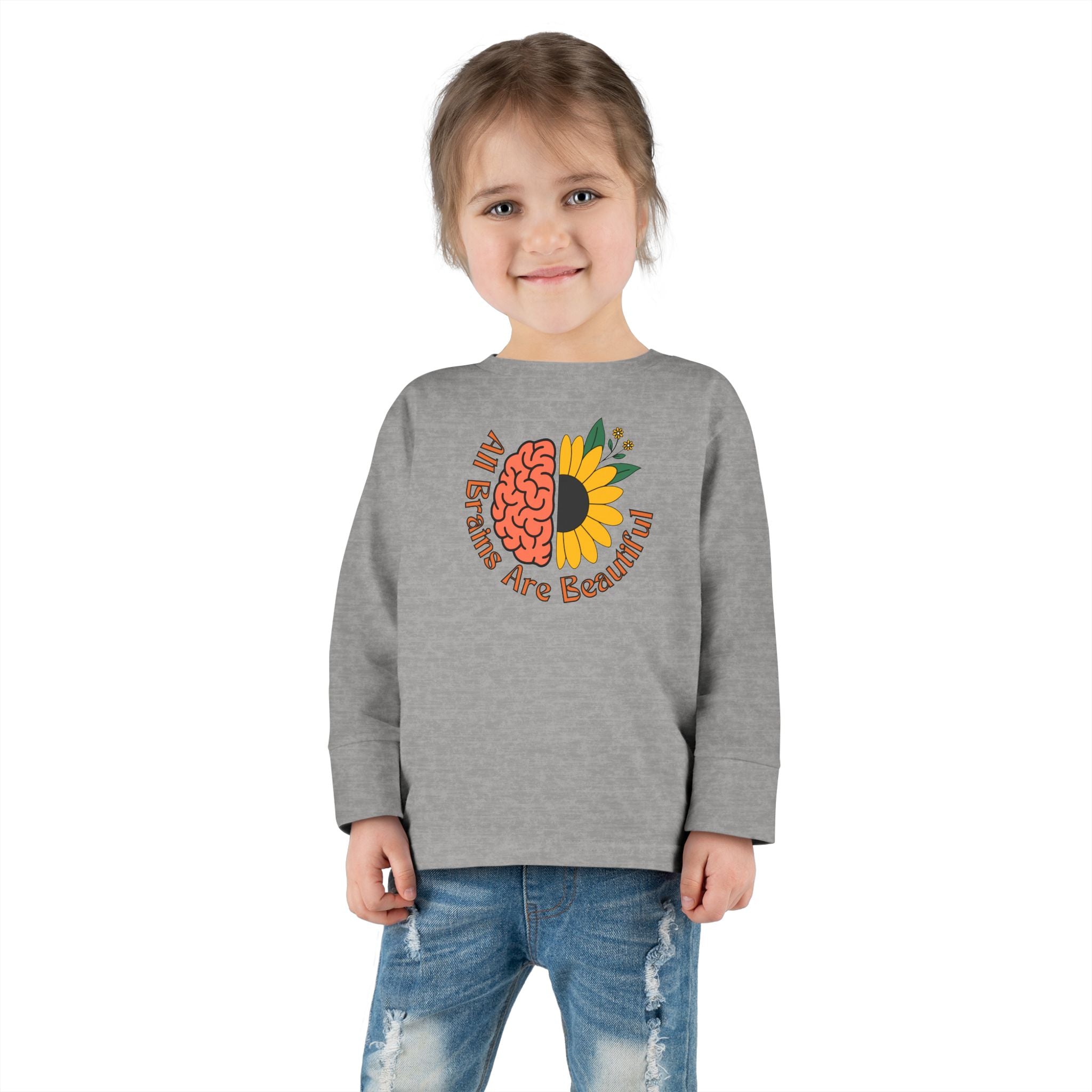 “All Brains Are Beautiful” Toddler Long Sleeve